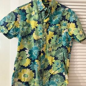 Gitman Bros. Vintage Hawaiian Print Shirt – Men’s Medium – Blue Green Yellow